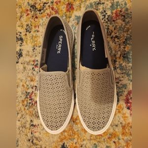 Sperry Slip On Shoes-Gray-8.5